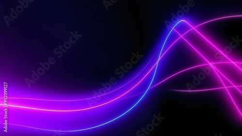 Neon futuristic abstract background with vibrant pink and blue lines, great for tech and digital design.