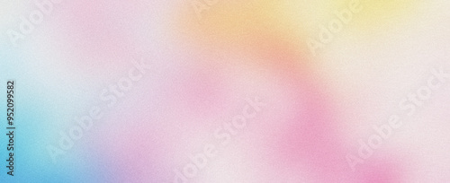 Grainy Textured Abstract Gradient Background, Noise Effect, Pastel Blue and Pink Color