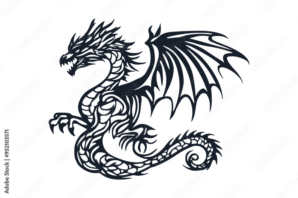 Naklejka premium Cricut Dragon vector