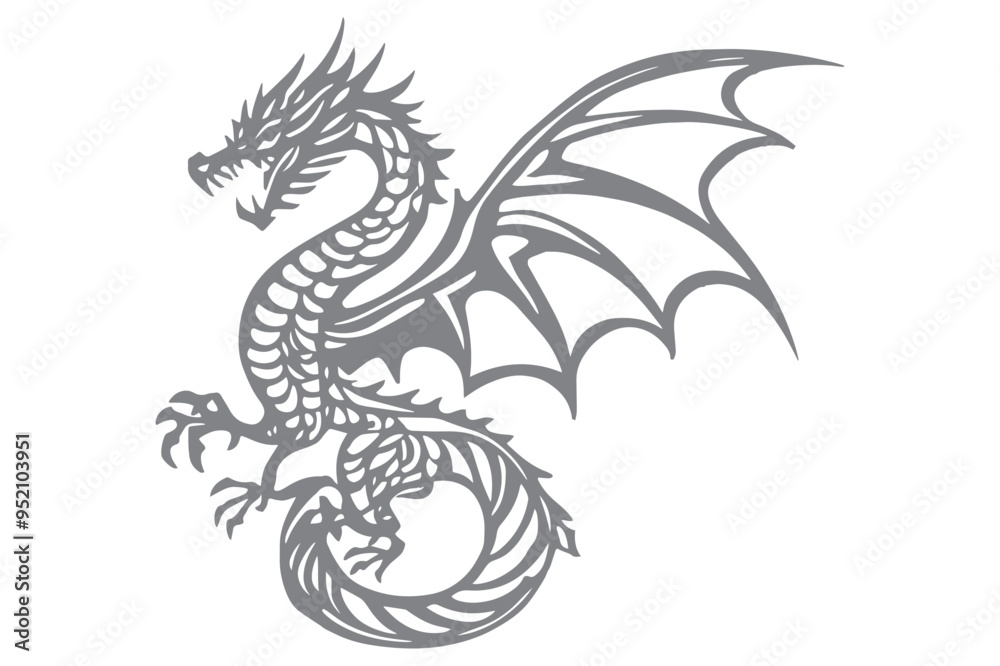 Naklejka premium Cricut Dragon vector