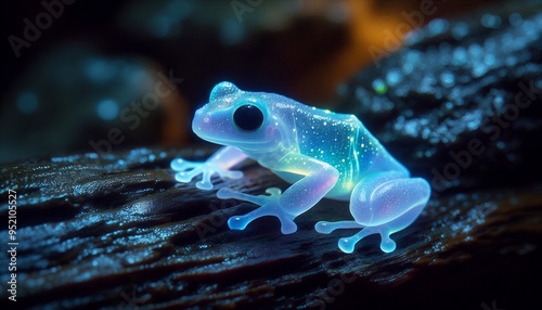Bioluminescent Frog Glowing Light in Cave 4K HDR Ultra HD Wallpaper