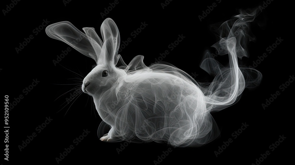 Fototapeta premium animals emerging from smoke