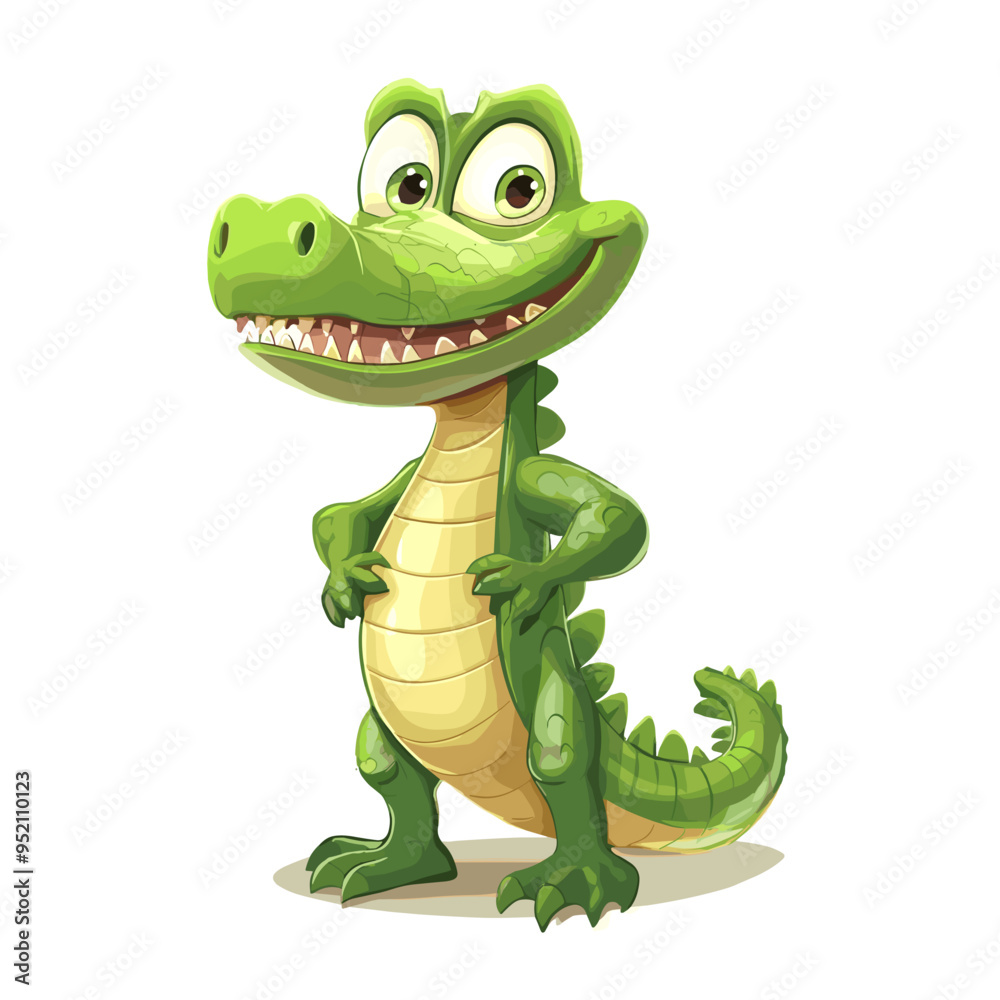Fototapeta premium vector character crocodile on white background .Generative AI