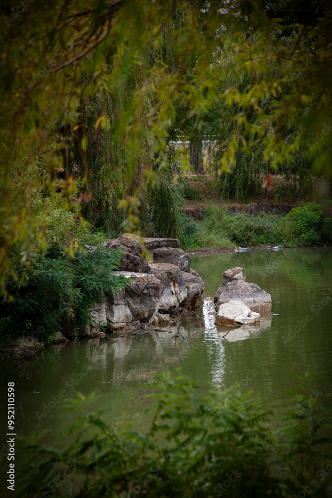 Landscape view from little lake in Bulgaria, Borovo oko, city Targovishe