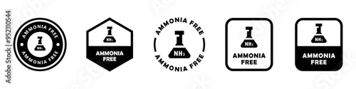 Ammonia Free - vector signs for product packaging.