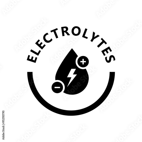 Electrolytes vector sign isolated on white.