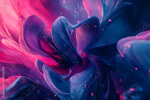 Abstract Swirls of Pink and Blue