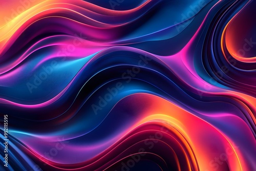 Abstract Vibrant Neon Swirls