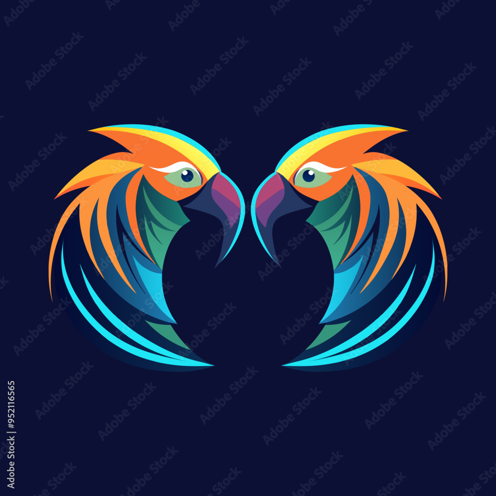 Fototapeta premium Parrot head logo illustration