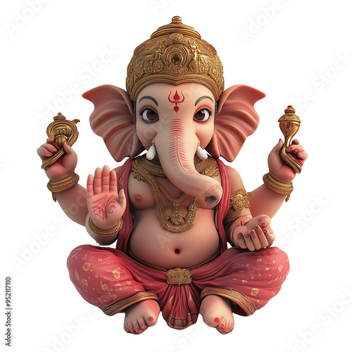 illustration of Lord Ganpati background for Ganesh Chaturthi photo