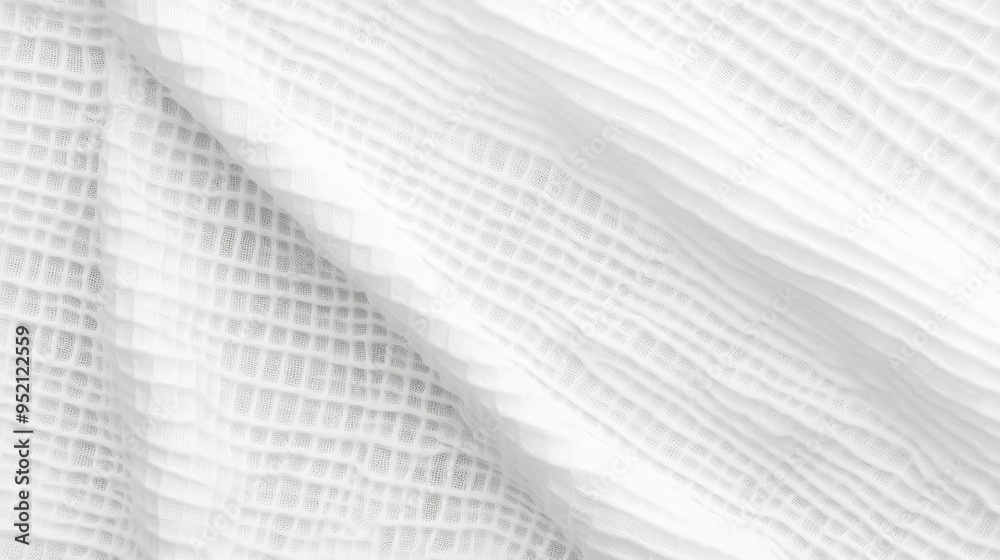 White cotton waffle fabric texture as background White cotton waffle fabric texture as background
