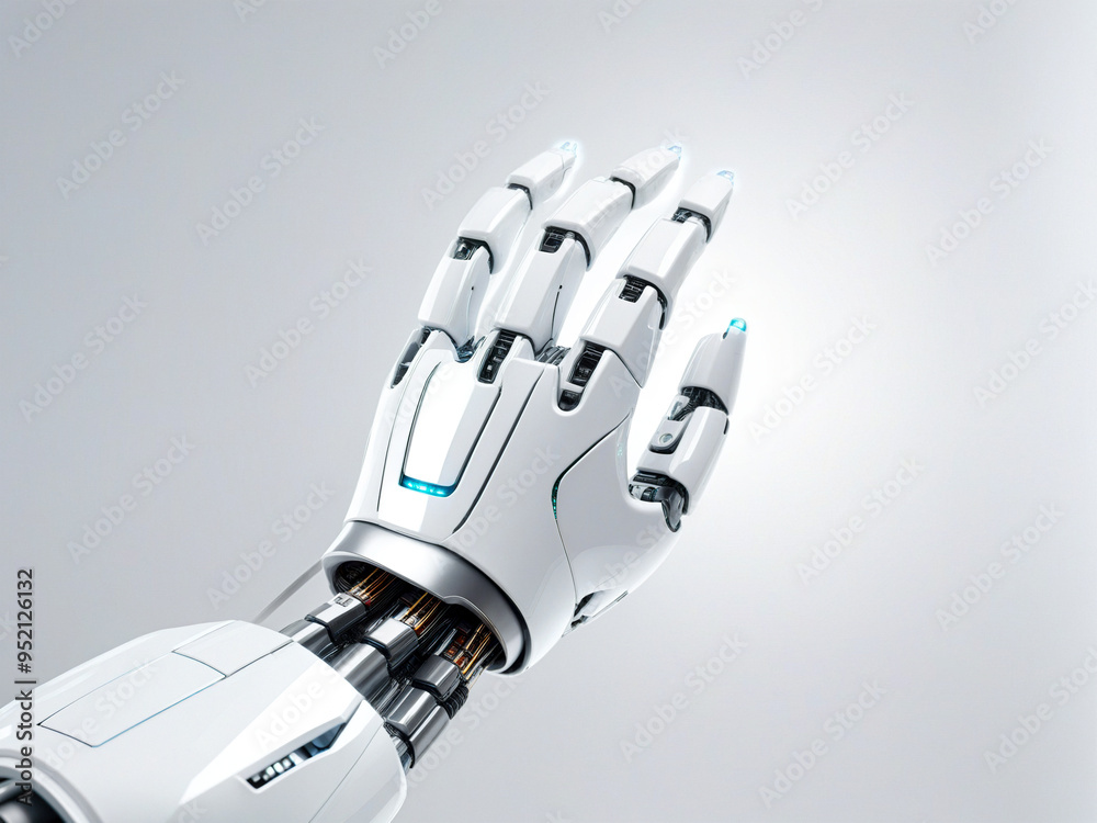 robotic arm on white background, artificial intelligence, technology robotic arm on white background, artificial intelligence, technology
