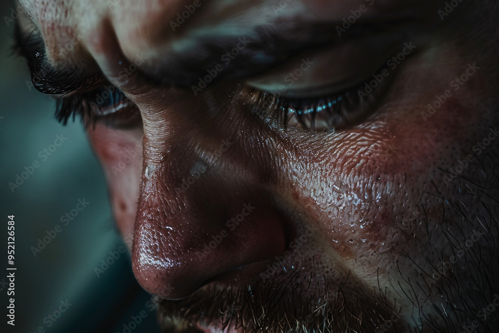 Obraz premium Generative AI creative illustration of desperate person with mental disorder health problems