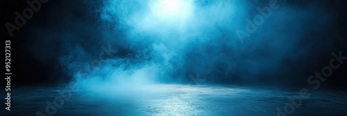 Abstract Blue Smoke and Light Background