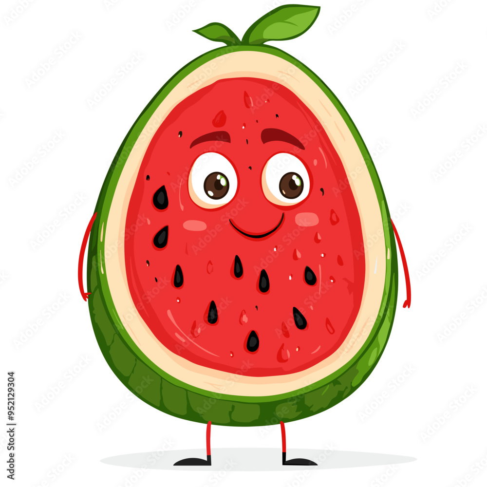 Obraz premium vector character watermelon on white background .Generative AI