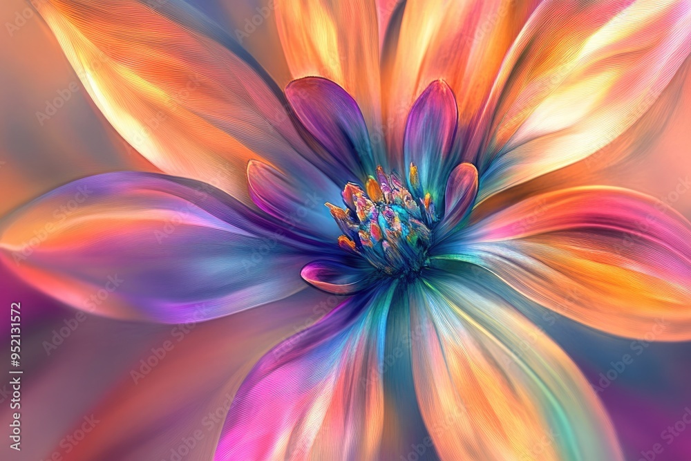 Close-up of a Vibrant Flower with Wavy Petals