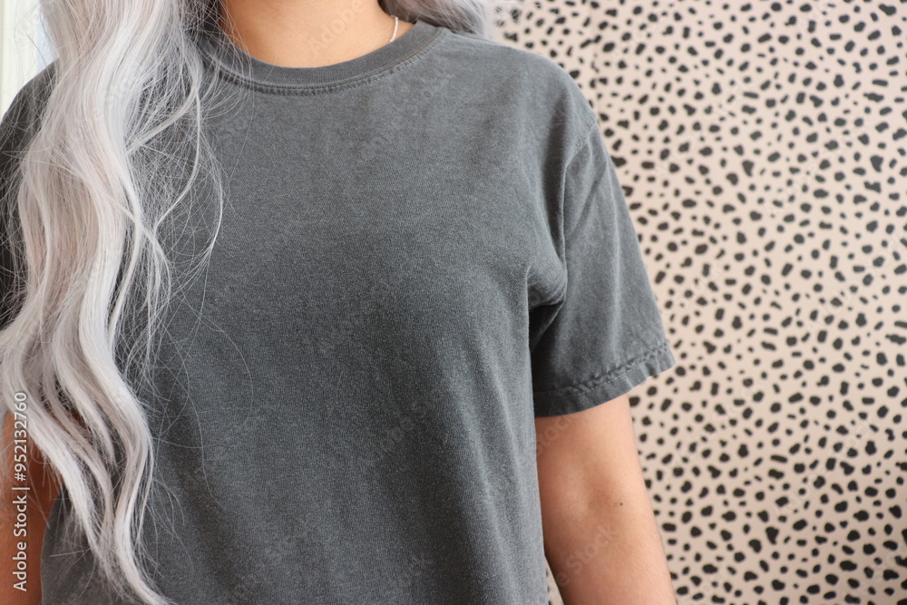 Shirt mockup in modern style. Cool comfortable model mock-up in Boho aesthetic. Simple Mockup, summer clothing for design, branding, front. Women fashion streetwear template. Shirt mockup in modern style. Cool comfortable model mock-up in Boho aesthetic. Simple Mockup, summer clothing for design, branding, front. Women fashion streetwear template.