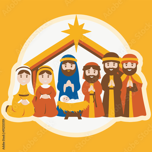 sticker christmas baby jesus