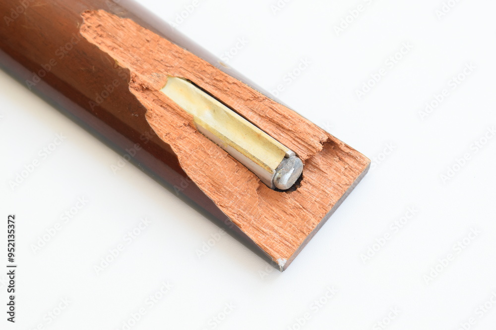 part of broken wood acoustic guitar isolated on white background part of broken wood acoustic guitar isolated on white background