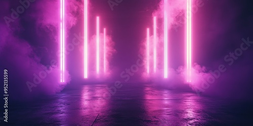 Wallpaper Mural Neon Lights and Smoke Torontodigital.ca