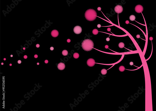 Abstract floral background. Abstract flower tree design.