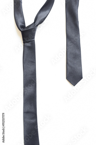 black necktie isolated on white background, father day concept and business style