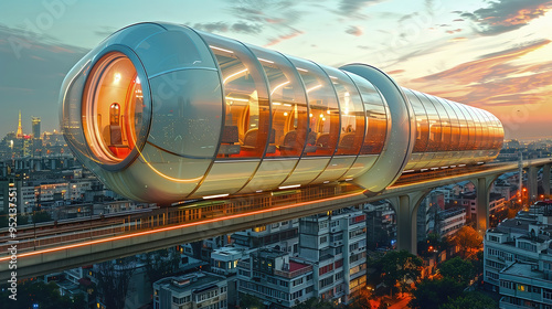 High speed modern train in ...