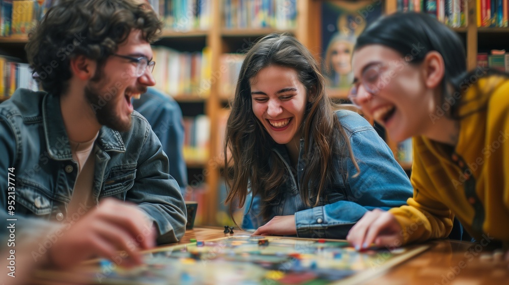 Fototapeta premium Friends Enjoying Game Night