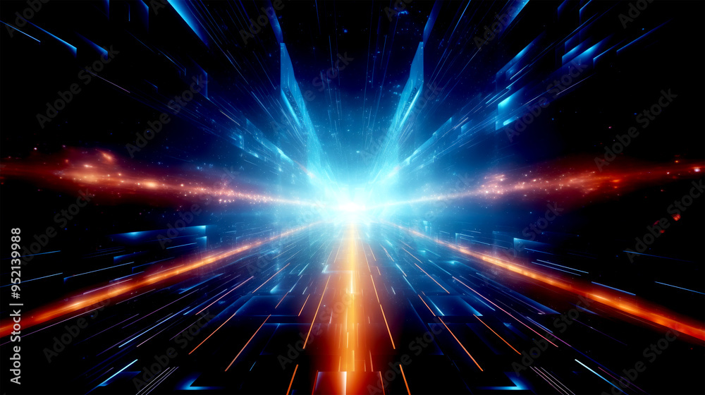 technology tunnel shine on dark background technology tunnel shine on dark background
