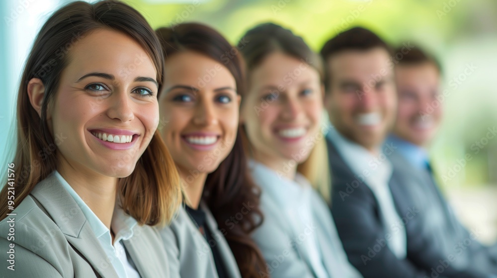 Smiling Professionals in Line Smiling Professionals in Line