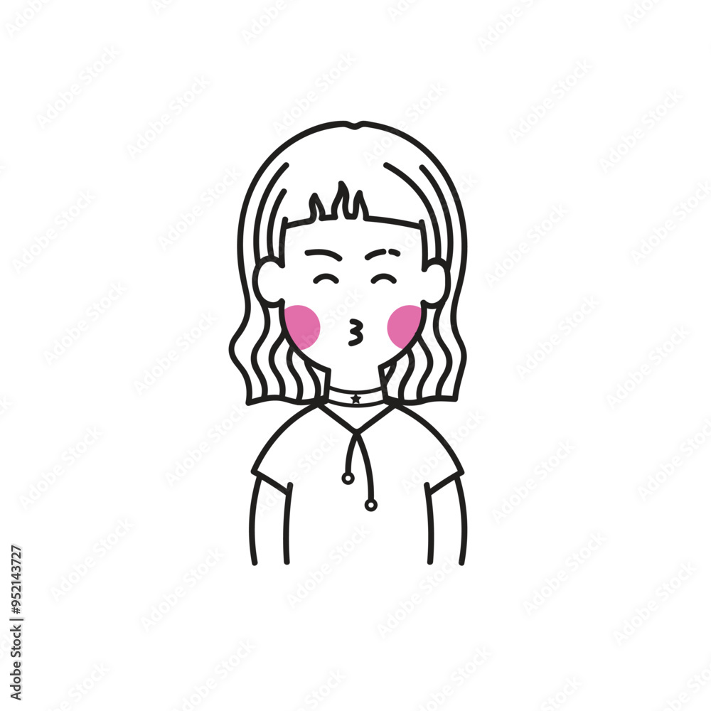 Character: stylish girl mask according to feelings Character: stylish girl mask according to feelings