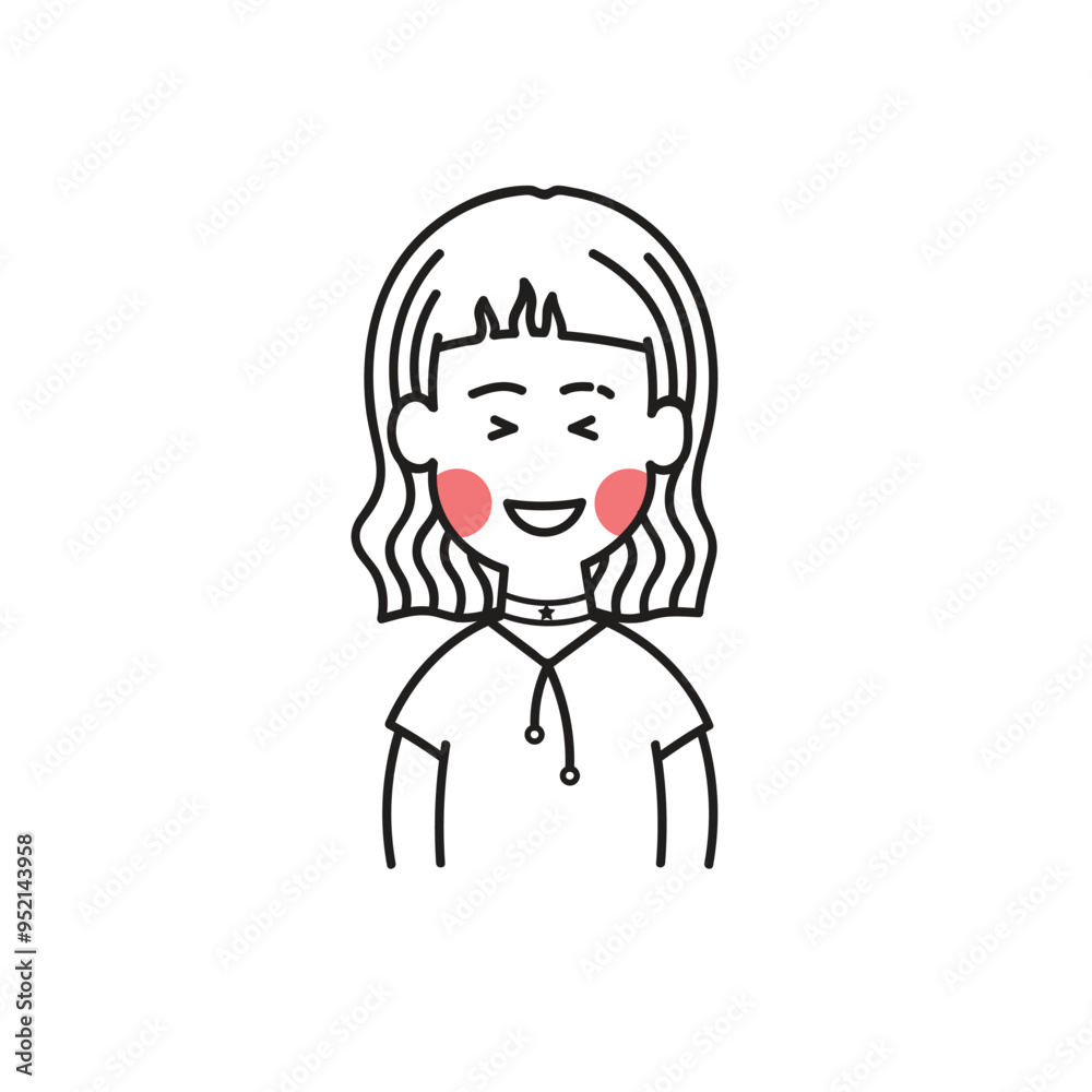 Character: stylish girl mask according to feelings Character: stylish girl mask according to feelings