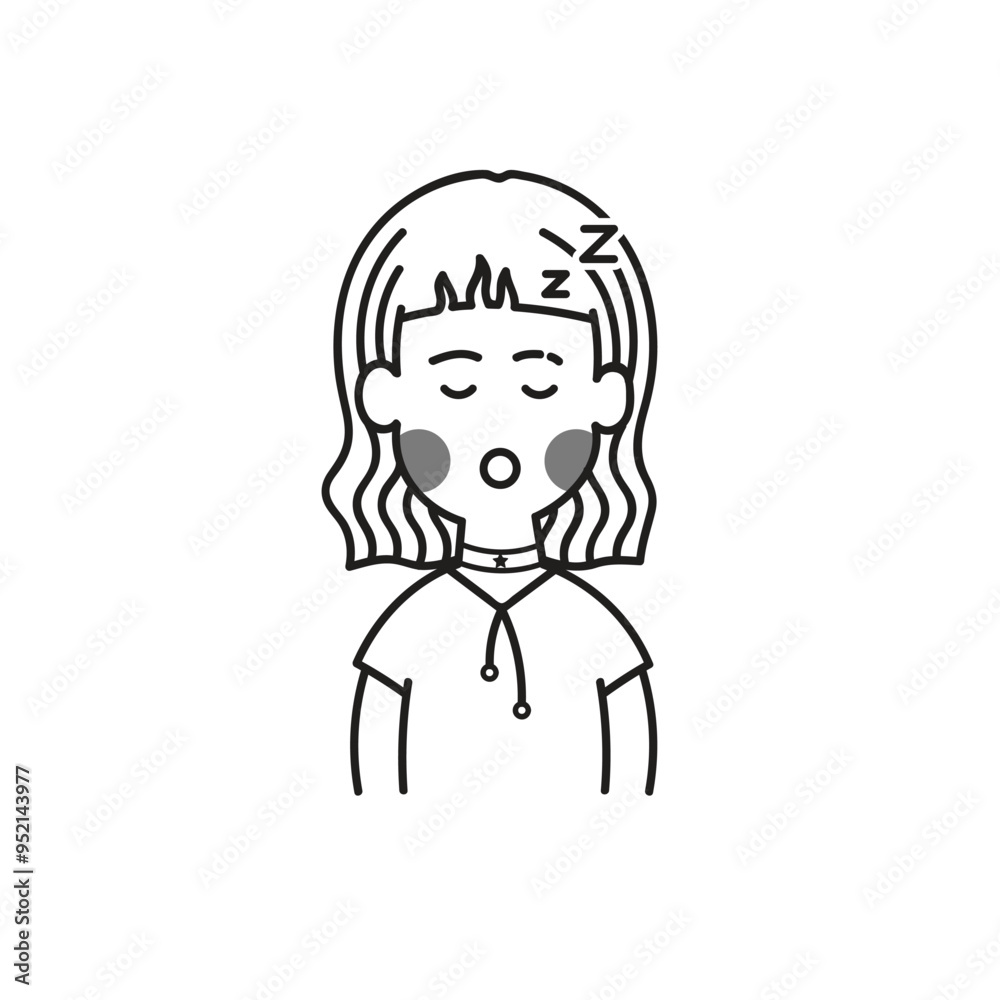 Character: stylish girl mask according to feelings Character: stylish girl mask according to feelings