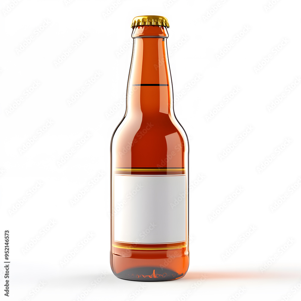 Beer bottle mock up, isolated on transparent  background