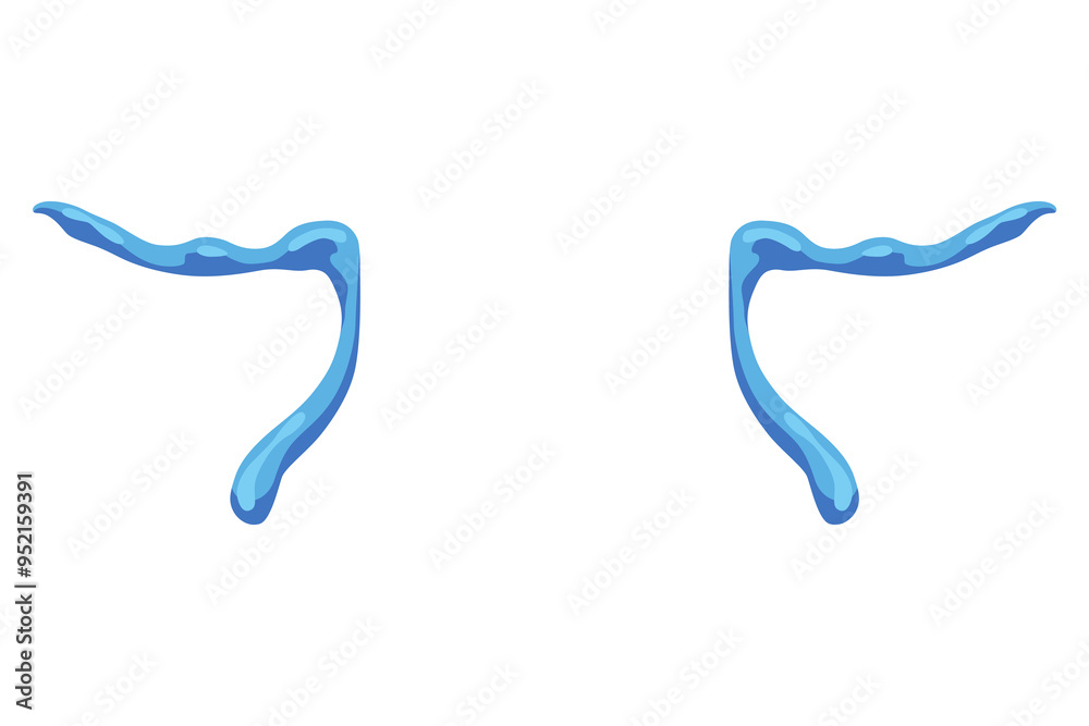 Cartoon tear drops icon. Sorrow cry streams, tear blob. Crying fluid, falling blue water drops. Isolated for sorrowful character weeping expression. Wet grief droplets Cartoon tear drops icon. Sorrow cry streams, tear blob. Crying fluid, falling blue water drops. Isolated for sorrowful character weeping expression. Wet grief droplets