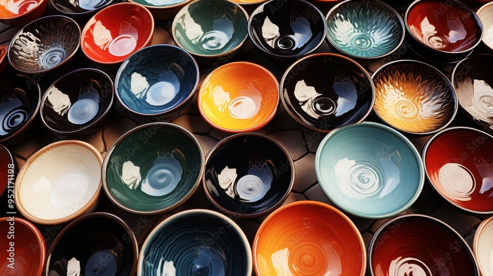 Different ceramic empty plates and bowls Different ceramic empty plates and bowls