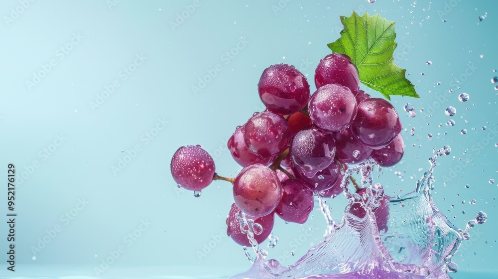 Fresh grape fruit with water splashes Fresh grape fruit with water splashes