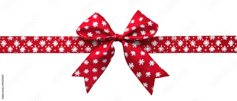 Festive red ribbon with snowflakes, perfect for holiday decorations, gift wrapping, and seasonal crafts. Vibrant and elegant design. Festive red ribbon with snowflakes, perfect for holiday decorations, gift wrapping, and seasonal crafts. Vibrant and elegant design.