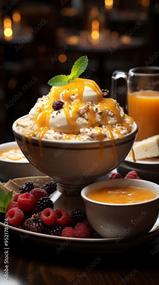 breakfast porridge in a restaurant beautiful