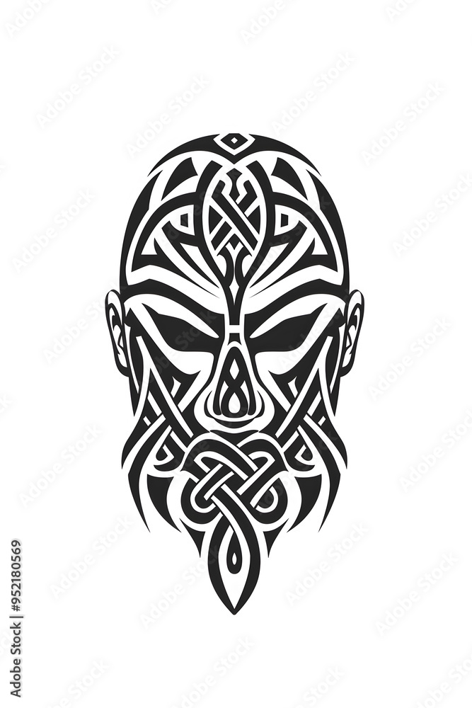 Hanya Full Mask very simple traditional tattoo flash styles illustration Hanya Full Mask very simple traditional tattoo flash styles illustration