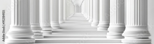 Abstract pillars reaching upwards, monochrome, minimal detail, smooth surfaces