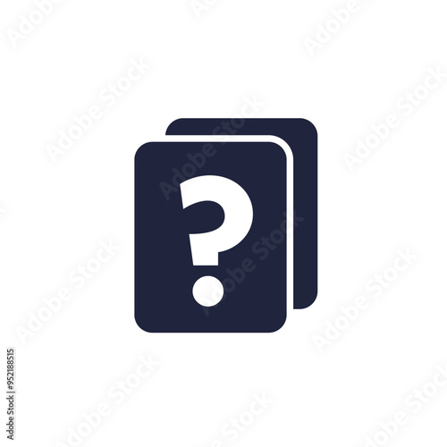 random icon with cards, pictogram on white