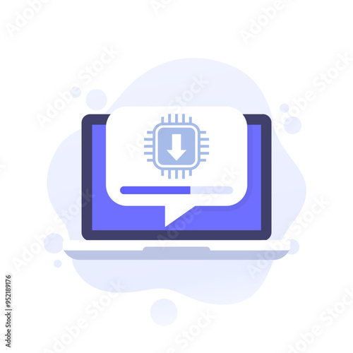 firmware update icon with a laptop and progress bar