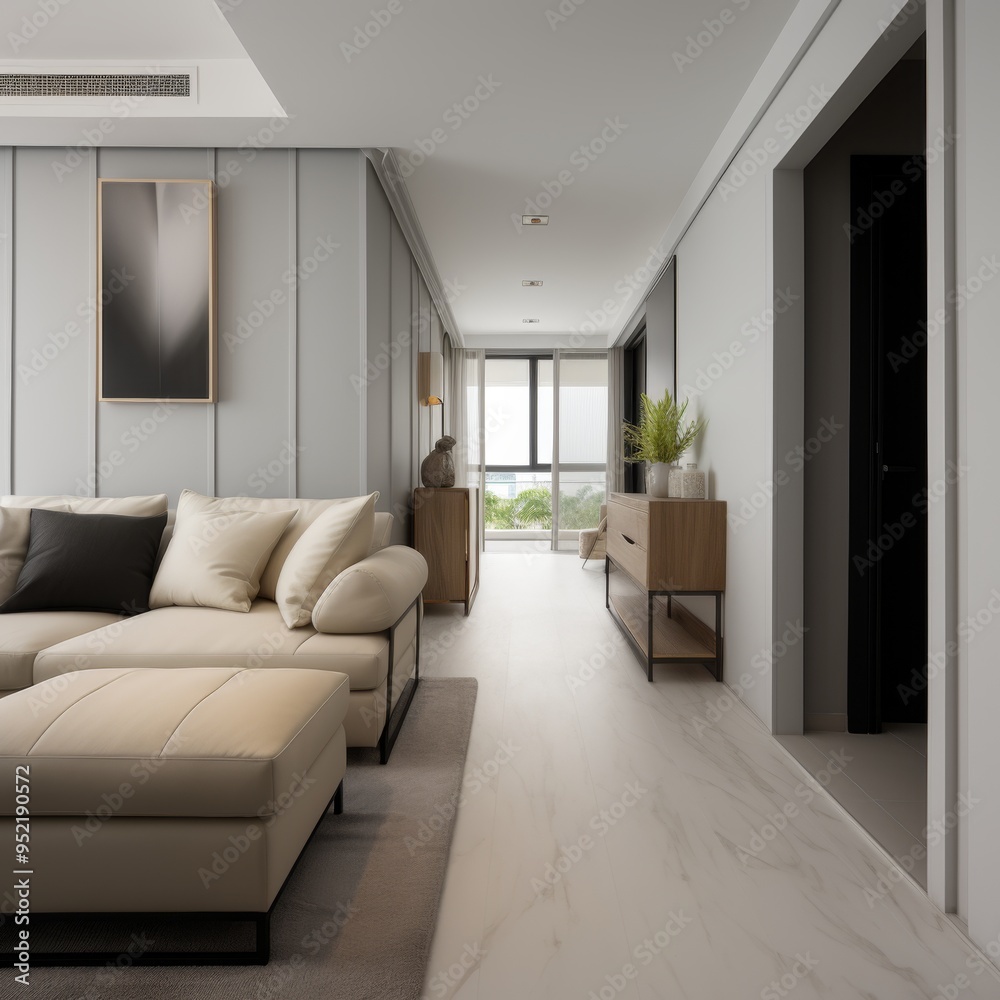 Design Modern minimalist styleLiving room corrido