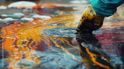 Biotech research on modifying bacteria to clean up oil spills and industrial contaminants photo