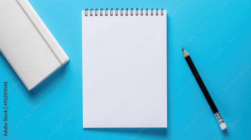 Blank paper notepad, paper calendar and black pencil on table reminder on office table with copy space for business background, top view, mockup Blank paper notepad, paper calendar and black pencil on table reminder on office table with copy space for business background, top view, mockup