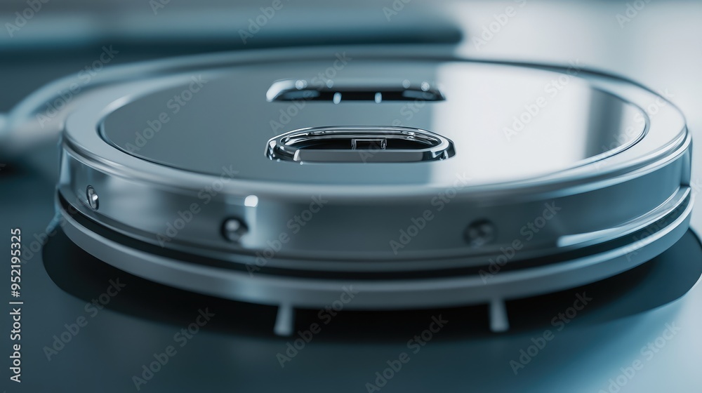 A cleaning robotas bumper sensor, with focus on the impact-absorbing material and detection strip. A cleaning robotas bumper sensor, with focus on the impact-absorbing material and detection strip.