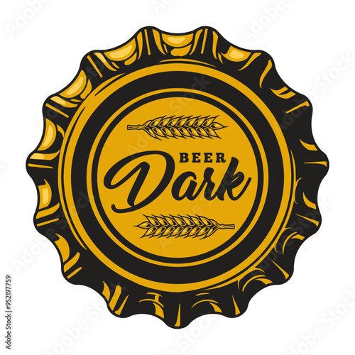 Dark beer vintage label colorful