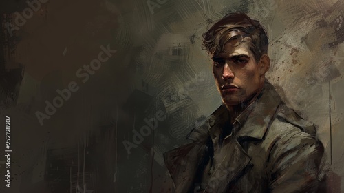 Dramatic Portrait of a Confident Hero in Civilian Clothes - Honor in Everyday Life