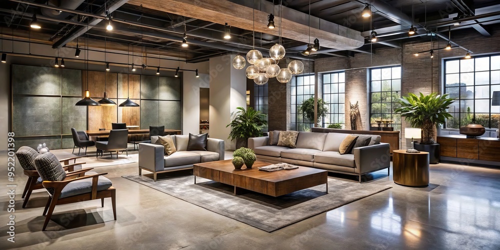A fusion of modern glamour and industrial chic, this space features sleek lines, rich textures, and unexpected volumes, inviting visitors to linger on soft seating. A fusion of modern glamour and industrial chic, this space features sleek lines, rich textures, and unexpected volumes, inviting visitors to linger on soft seating.